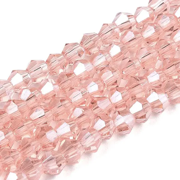 Transparent Electroplate Glass Beads Strands