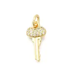 Brass Micro Pave Clear Cubic Zirconia Pendants