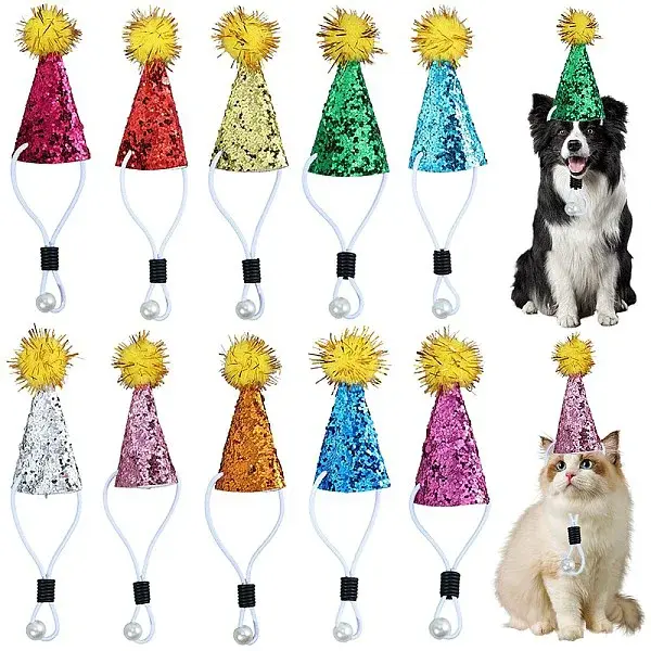 10Pcs Polyester Birthday Hat