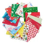 15Pcs 2 Bags 2 Styles Christmas Cotton Fabric