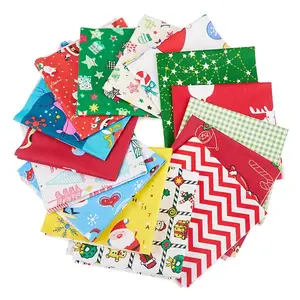15Pcs 2 Bags 2 Styles Christmas Cotton Fabric
