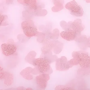 Heart Shapes Nylon Fiber Embroidery Lace Cloth Fabric