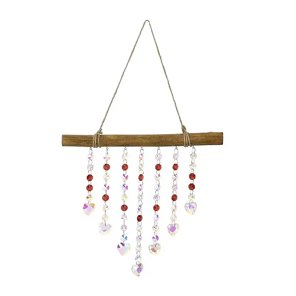 Quartz Crystal & Wood Pendant Decorations