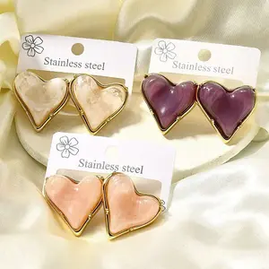 304 Stainless Steel Plastic Stud Earrings