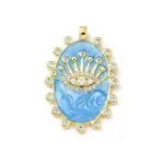 Brass Micro Pave Cubic Zirconia Pendants