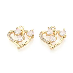 Brass Pave Clear Cubic Zirconia Pendants