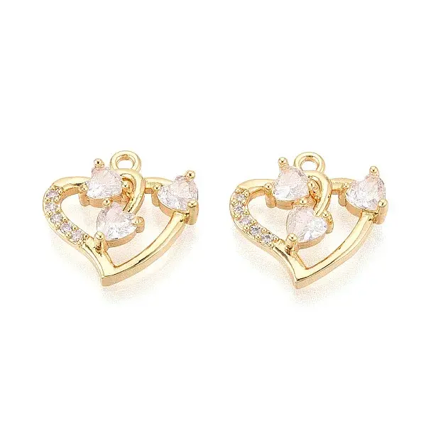 Brass Pave Clear Cubic Zirconia Pendants