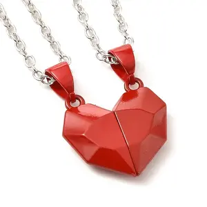 Rack Plating Alloy Heart Pendant Necklaces Sets
