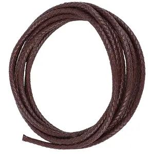 Braided Leather Cord with Core