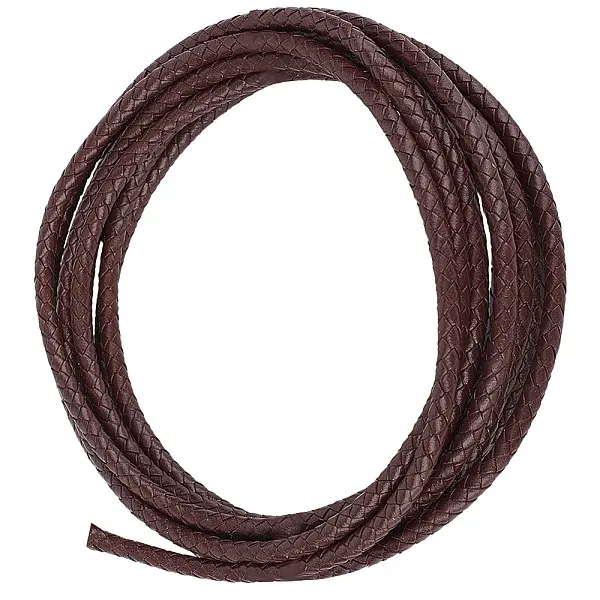 Braided Leather Cord with Core