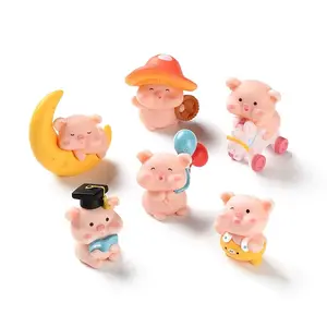 6Pcs Resin Pig Display Decoration