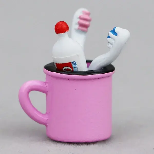 Alloy Toothbrush Toothpaste Set Miniature Ornaments
