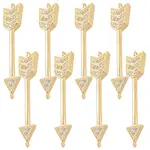 8Pcs Brass Pave Clear Cubic Zirconia Connector Charms