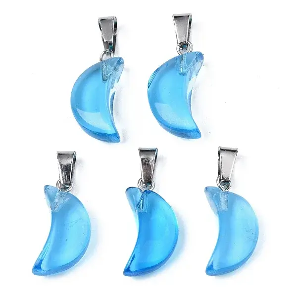 Transparent Spray Painted Glass Pendants