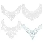 4Pcs 4 Style Milk Silk Embroidered Floral Lace Collar