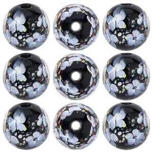10Pcs Handmade Inner Flower Lampwork Beads