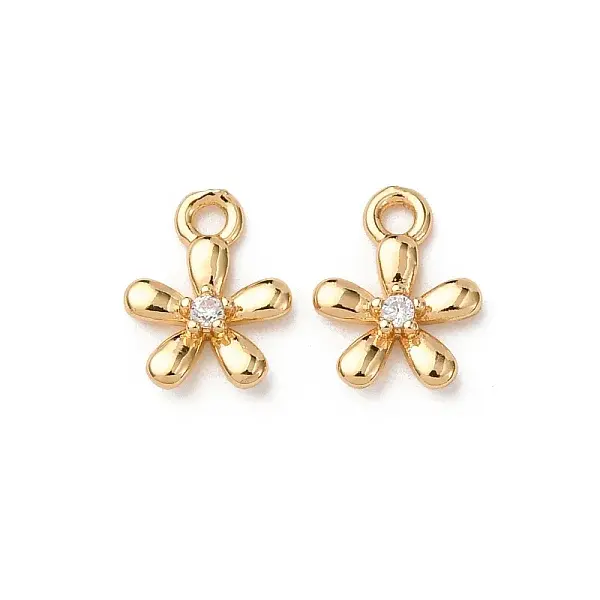 Brass Micro Pave Cubic Zirconia Pendants