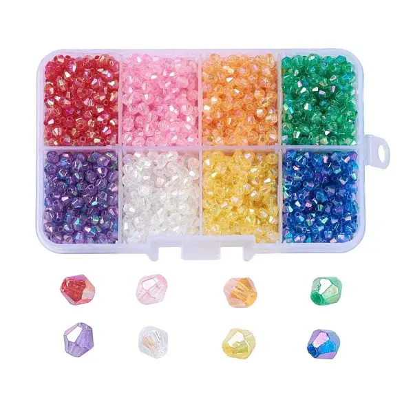 AB Color Plated Eco-Friendly Transparent Acrylic Beads