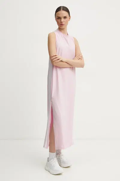 Šaty adidas Essentials růžová barva, maxi, JE1207