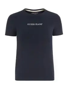 GUESS JEANS Tričko  námornícka modrá / biela