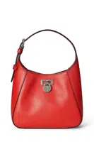 Kožená kabelka Lauren Ralph Lauren oranžová barva, 431966750