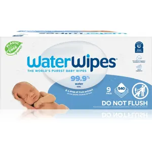 WaterWipes Baby Wipes 9 Pack dětské jemné vlhčené ubrousky 9x60 ks