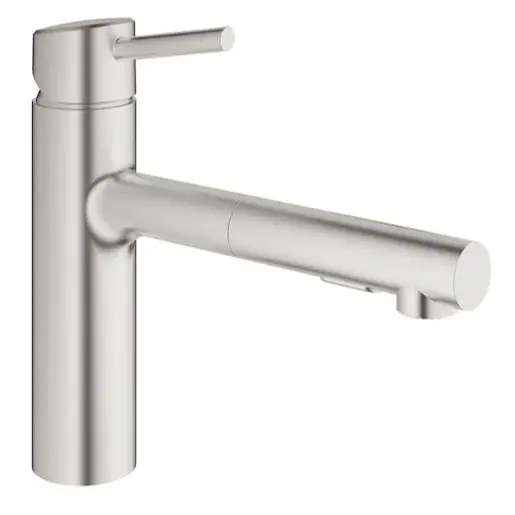 Grohe Concetto New drezová batéria s vyťahovacou sprškou supersteel 30273dc1 G30273DC1