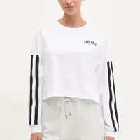 Bavlněné tričko s dlouhým rukávem Dkny bílá barva, DP5T1226