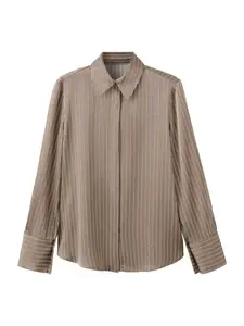 MANGO Blúzka 'IDEALE'  hnedá / čierna / biela