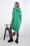 Mikina s dlouhým zadním dílem a kapucí světle zelená