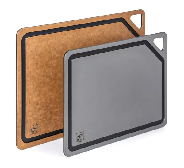 g21 Prkénko krájecí EcoCut z přírodní celulózy sada 2 ks, hnědé/grafitové