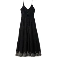 GAP TIERED MAXI Dámske šaty, čierna, veľkosť