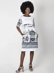 PERSO Woman's A light women's dress decorated with a city print
