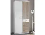 Šatní skříň bez zrcadla Click, 91 cm, bílá/dub sonoma