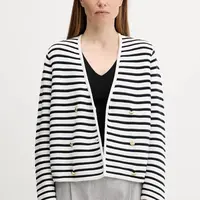 Bavlněný kardigan Barbour ABBY dámský, tmavomodrá barva, LKN1650