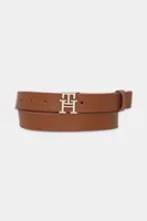 Kožený pásek Tommy Hilfiger dámský, hnědá barva, AW0AW17496