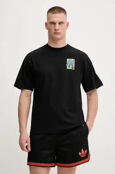 Bavlněné tričko 47 brand MLB New York Yankees pánské, černá barva, s potiskem, BB017TMYZSR656748JK