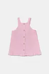 Dětské bavlněné šaty United Colors of Benetton růžová barva, mini, 4PZQAV00Q