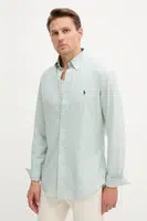 Bavlněná košile Polo Ralph Lauren pánská, zelená barva, slim, s límečkem button-down, 710929347