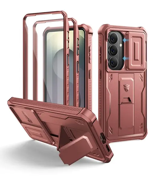 Dexnor 360 Kickstand Camprotector obal Samsung Galaxy S26, vínový