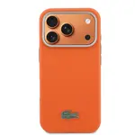 Zadní kryt Lacoste PVC Petit Pique Semi Wrap MagSafe pro Apple iPhone 17 Pro, oranžová