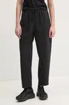 Tepláky adidas Essentials dámské, černá barva, hladké, JD9974