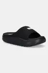 Pantofle Tommy Jeans COMFY POOL SLIDE dámské, černá barva, na platformě, EN0EN02765