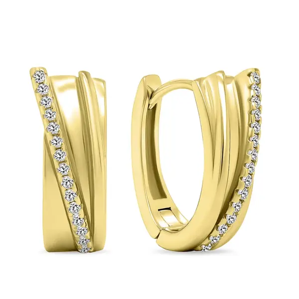 Brilio Silver Originální pozlacené kruhy se zirkony EA455Y