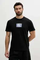 Bavlněné tričko Calvin Klein pánské, černá barva, s potiskem, LV04RC854G