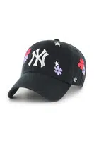 Bavlněná baseballová čepice 47 brand MLB New York Yankees černá barva, s aplikací, B-FLRAC17GWS-BKA
