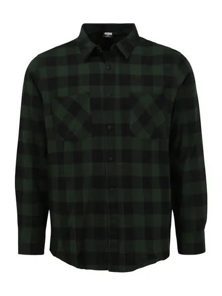 Urban Classics Košeľa  tmavozelená / čierna