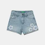 Dětské riflové kraťasy United Colors of Benetton modrá barva, s aplikací, 42MHG902W