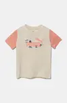 Dětské bavlněné tričko Puma SANDY ADVENTURES Tee béžová barva, s potiskem, 685155