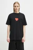 Bavlněné tričko Marcelo Burlon Bunny Heart Basic T-Shirt Black Red